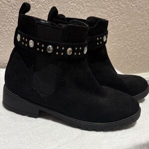 Steve Madden Black Ankle Boots with Crystal Accents